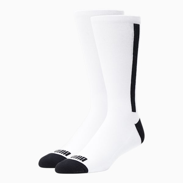 Men's Crew Stripe Socks [2 Pack], WHITE / BLACK, extralarge